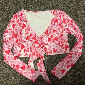 Valentines cropped cross long sleeve